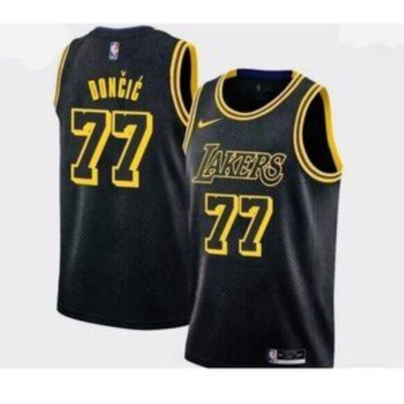 Youths Kids Mens Luka Doncic Black Stitched Black Jersey